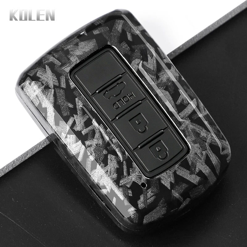 Car Key Cover Compatible with Toyota Prius Plus Auris Camry RAV4 Corolla Avalon Highlander CHR Land Cruiser – Carbon Fiber Style