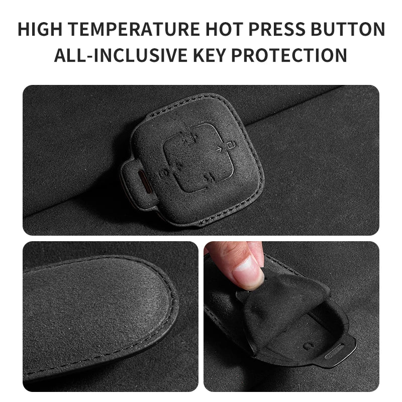 Suede Smart Flip Key Cover Compatible with ZEEKR X, 001, 007, 009, 7X, MIX