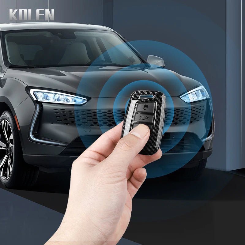 Car Key Cover Compatible with Volkswagen (VW) Passat B8 Magotan; Skoda Superb A7 Kodiaq; SEAT – Carbon Fiber Style