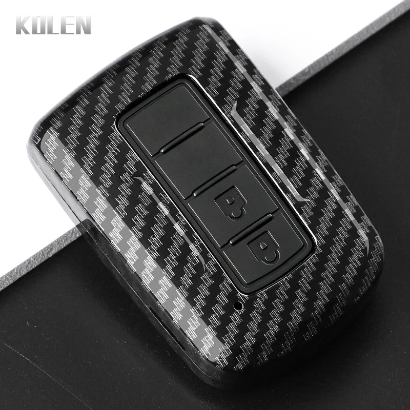 Car Key Cover Compatible with Toyota Prius Plus Auris Camry RAV4 Corolla Avalon Highlander CHR Land Cruiser – Carbon Fiber Style