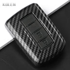 Car Key Cover Compatible with Toyota Prius Plus Auris Camry RAV4 Corolla Avalon Highlander CHR Land Cruiser – Carbon Fiber Style