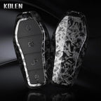 Car Key Cover Compatible with BYD Han EV Tang DM Qin Plus Song Pro Max Yuan Dolphin E2 – Carbon Fiber Style