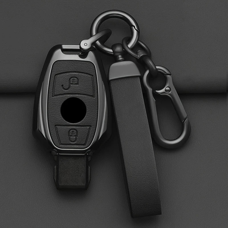 Alloy-Style Car Key Fob Cover for Mercedes-Benz A-Class, B-Class, C-Class, R-Class, CLA, GLA, GLC & GLK – W176, W203, W204, W210, W211 – 2/3 Buttons