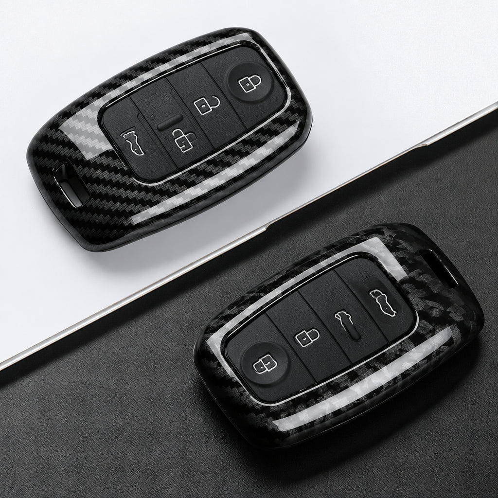 Car Key Cover Compatible with Kia Sportage Cerato Optima K2 K3 K4 K5 Rio Picanto Soul Sorento Sedona – Carbon Fiber Style
