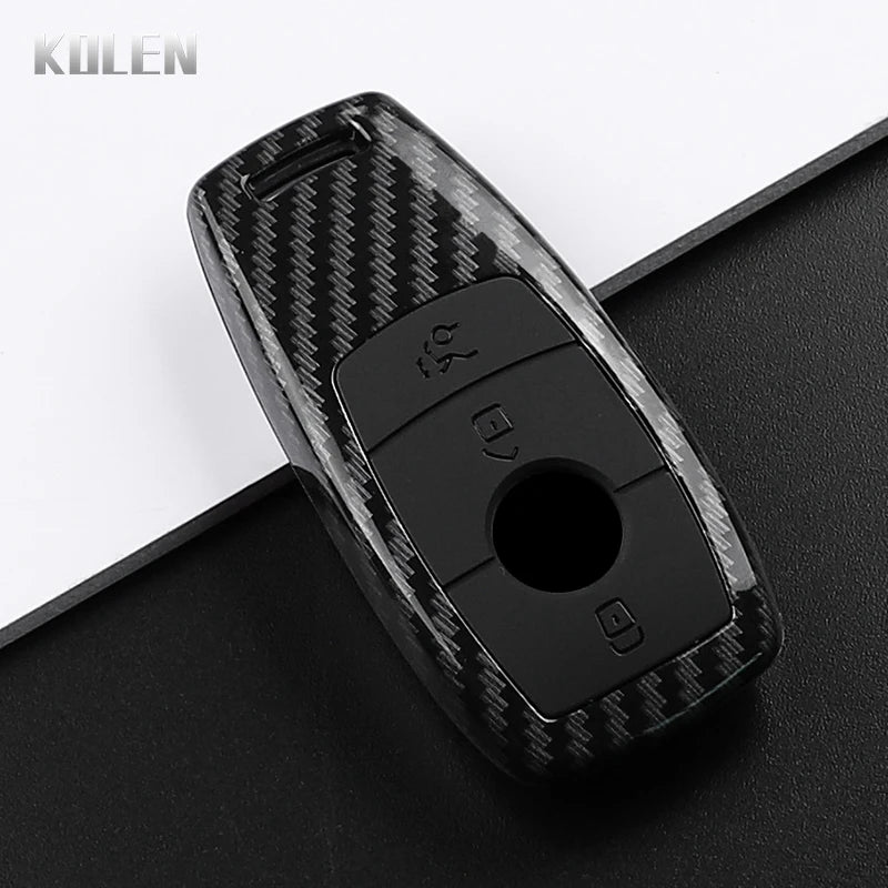 Car Key Cover Compatible with Mercedes-Benz A C E S G Class W177 W205 W213 X167 W222 CLA GLE GLB GLS AMG Maybach – Carbon Fiber Style