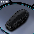 Car Key Cover Compatible with BYD Qin Plusdmi Atto 3 Han EV Dolphin – 4 Buttons – Carbon Fiber Style