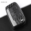 Car Key Cover Compatible with Volkswagen (VW) Golf 7 MK7 Tiguan MK2; SEAT Ateca Leon FR 2 Ibiza – Carbon Fiber Style