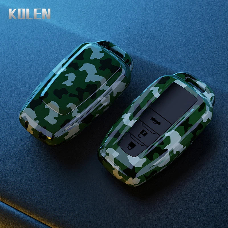 Car Key Cover Compatible with Toyota Prius Camry Corolla CHR C-HR RAV4 Land Cruiser Prado – Carbon Fiber Style