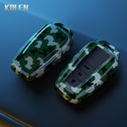 Car Key Cover Compatible with Toyota Prius Camry Corolla CHR C-HR RAV4 Land Cruiser Prado – Carbon Fiber Style