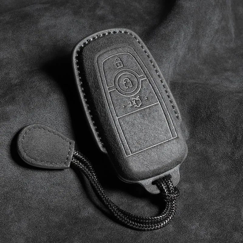 Suede Keyless Remote Key Cover Compatible with Ford F150 / F-150 Raptor