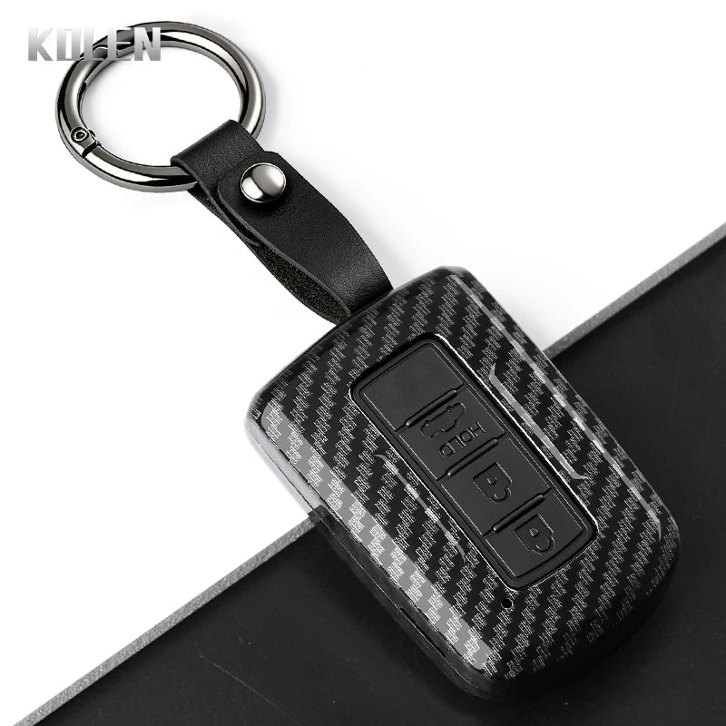 Car Key Cover Compatible with Toyota Prius Plus Auris Camry RAV4 Corolla Avalon Highlander CHR Land Cruiser – Carbon Fiber Style