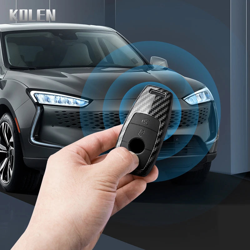 Car Key Cover Compatible with Mercedes-Benz A C E S G Class W177 W205 W213 X167 W222 CLA GLE GLB GLS AMG Maybach – Carbon Fiber Style
