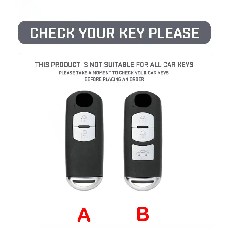 Suede Car Key Cover Compatible with Mazda 2, 3, 5, 6, BL, BM, GJ, Atenza, Axela, Demio, CX-3 (CX3), CX-5 (CX5), CX7, CX-9, CX8