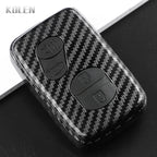 Car Key Cover Compatible with Toyota Aqua RAV4 Land Cruiser Camry Prado Corolla Prius – Carbon Fiber Style