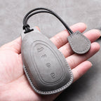 Leather Car Key Fob Cover Compatible with Great Wall GWM WEY Coffee01, Coffee02, WEY-X, WEY-S, WEY-GT, VV7 GT