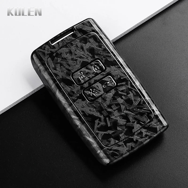 Car Key Cover Compatible with Renault Koleos Captur Megane Clio Scenic Talisman Arkana; Dacia Sandero – Carbon Fiber Style