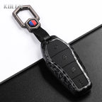 Car Key Cover Compatible with BYD Han EV Tang DM Qin Plus Song Pro Max Yuan Dolphin E2 – Carbon Fiber Style