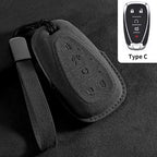 Suede Car Key Cover Compatible with Chevrolet Cruze, Spark, Sonic, Camaro, Volt, Bolt, Trax, Malibu, Onix, Equinox, Orlando, Blazer, Traverse