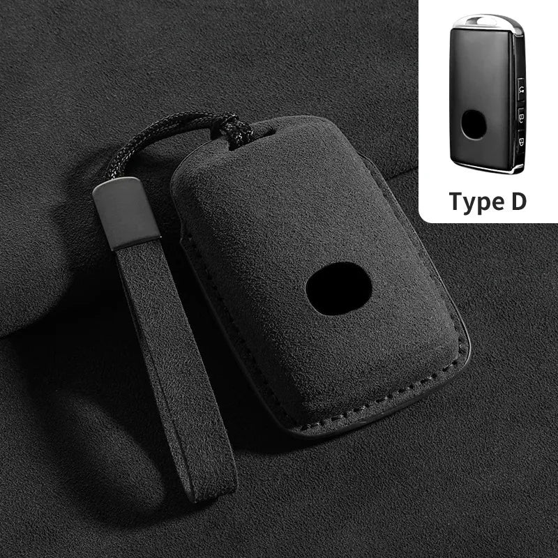 Suede Remote Key Fob Cover Compatible with Mazda 3, 6, Alexa, CX30, CX50, CX60, CX, 3CX4, CX5, CX8, CX9