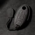 Suede Remote Key Fob Cover Compatible with Nissan Qashqai, Juke, J10, J11, X-Trail, T32, T31, Kicks, Tiida, Pathfinder, Note