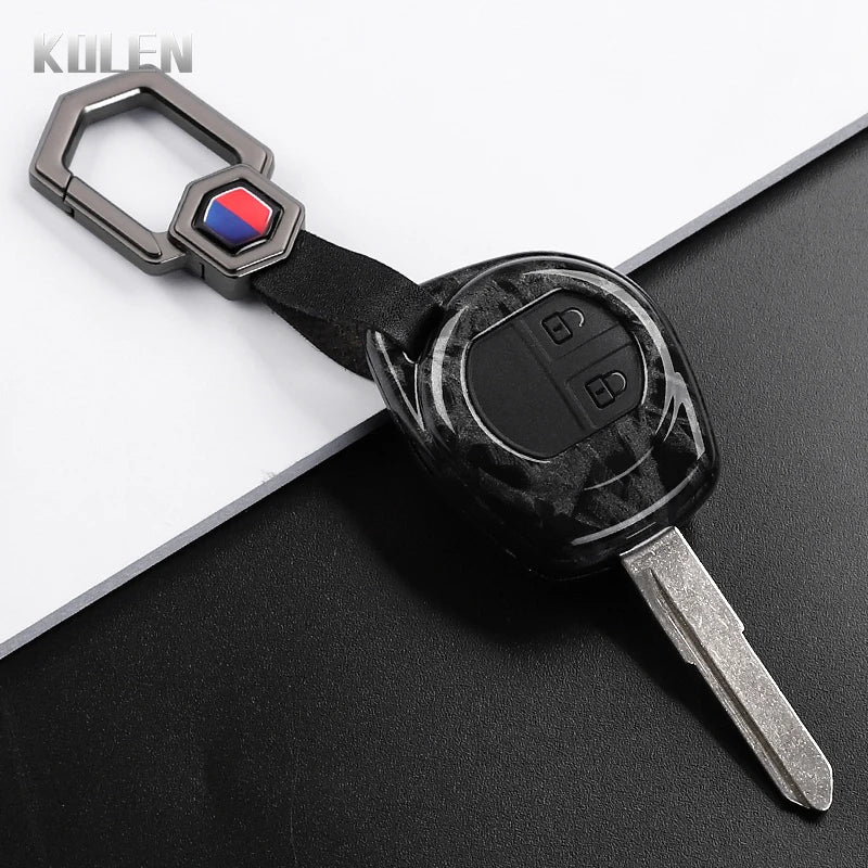 Car Key Cover Compatible with Suzuki SX4 Swift Grand Vitara Ciaz Liana S-Presso Celerio Jimny Jeemny – Carbon Fiber Style