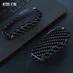 Car Key Cover Compatible with BYD Qin Plusdmi Atto 3 Han EV Dolphin – 4 Buttons – Carbon Fiber Style