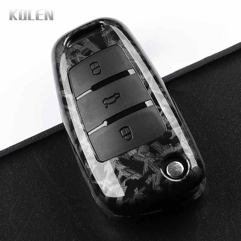 Car Key Cover Compatible with Audi C6 R8 A1 A3 Q3 A4 A5 Q5 A6 S6 A7 B6 B7 B8 8P 8V 8L TT RS S Line – Carbon Fiber Style