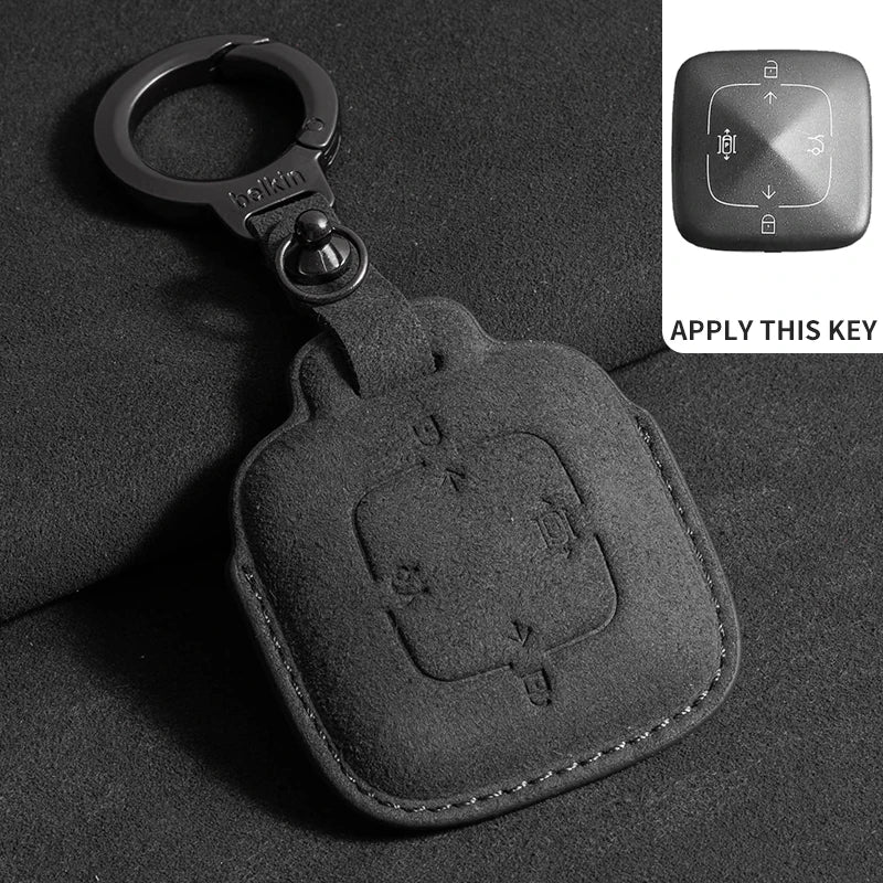 Suede Smart Flip Key Cover Compatible with ZEEKR X, 001, 007, 009, 7X, MIX