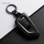 Car Key Cover Compatible with BMW X1 X3 X5 X6 X7 1 3 5 6 7 Series G20 G30 G11 F15 F16 G01 G02 F48 – Carbon Fiber Style