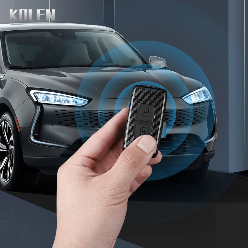 Car Key Cover Compatible with Peugeot 107 207 307 308 407 607 3008 5008; Citroen Xsara Picasso C5 C6 C8 – Carbon Fiber Style