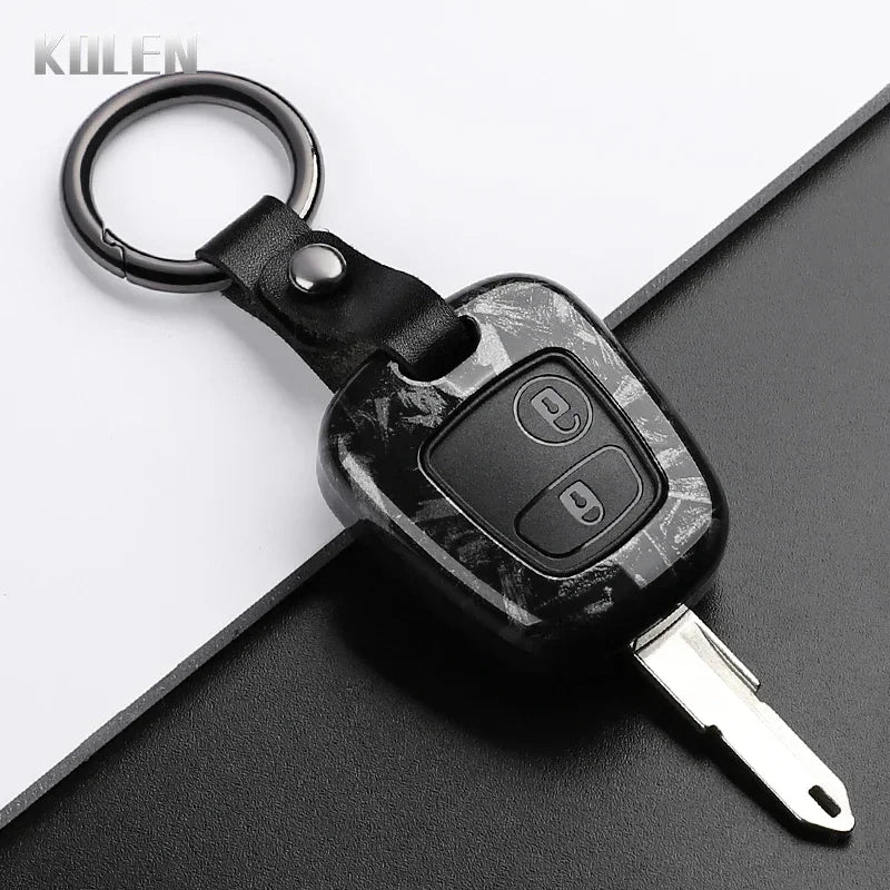 Car Key Cover Compatible with Citroen C1 C2 C3 C4; Peugeot 107 206 207 307; Toyota Aygo – Carbon Fiber Style