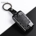 Car Key Cover Compatible with Land Rover Range Rover Sport Evoque Velar Discovery Defender; Jaguar XE E-PACE XF – Carbon Fiber Style