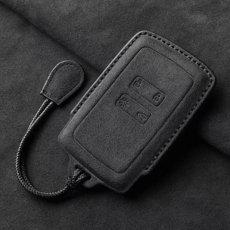 Suede Car Key Cover Compatible with Renault Koleos, Kadjar, Clio, Captur, Megane, Talisman, Espace, Zoe, Scenic 4, Arkana; Dacia Sandero