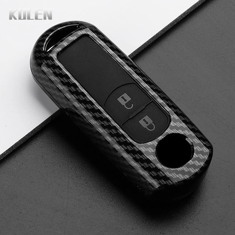 Car Key Cover Compatible with Mazda 2 3 6 Demio Atenza Axela CX-5 CX5 CX-3 CX7 CX-9 3 4 CX30 2016 2017 2018 2019 – Carbon Fiber Style