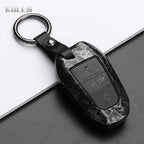 Car Key Cover Compatible with Peugeot 2008 3008 4008 5008 308 408 508; Citroen C1 C2 C4 C6 C3-XR Picasso Grand DS3 DS5 – Carbon Fiber Style