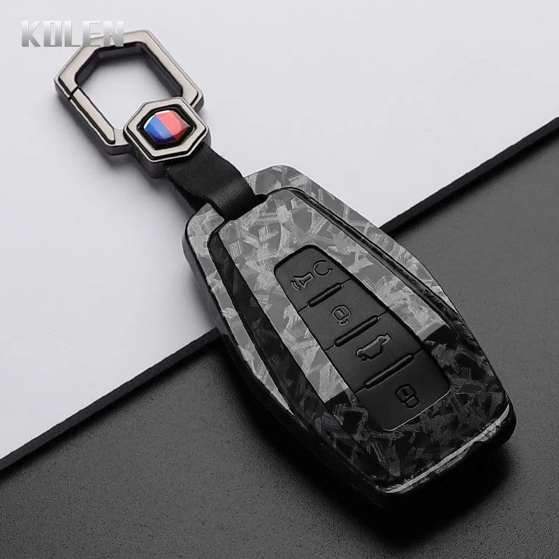 Car Key Cover Compatible with Geely Coolray Atlas Boyue NL3 Emgrand X6 X7 EX7 GT GC9 Borui – Carbon Fiber Style
