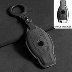 Suede Remote Key Fob Case Compatible with Mercedes-Benz E-Class, W213, W205, E200, E260, E300, E320, AMG, CLA, 2018, 2019, 2020
