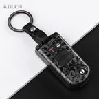 Flip Key Cover Compatible with Mazda 2 3 5 6 8 CX7 CX-7 CX5 CX-5 CX9 CX-9 MX5 MX-5 M6 RX8 RX-8 – 2/3/4 Buttons – Carbon Fiber Style