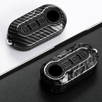 Car Key Cover Compatible with Fiat 500 Ducato Punto Panda; Lancia Musa; Citroen Jumper; Peugeot Boxer – Carbon Fiber Style