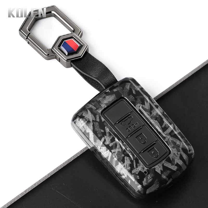 Car Key Cover Compatible with Toyota Prius Plus Auris Camry RAV4 Corolla Avalon Highlander CHR Land Cruiser – Carbon Fiber Style