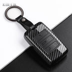 Car Key Cover Compatible with Land Rover Range Rover Sport Evoque Velar Discovery Defender; Jaguar XE E-PACE XF – Carbon Fiber Style