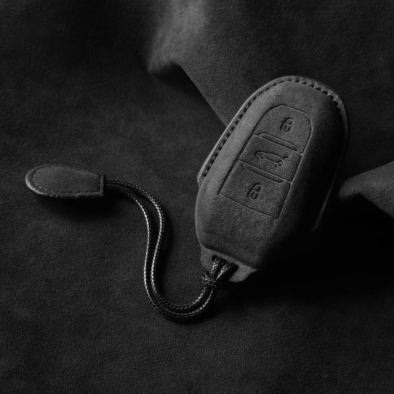 Suede Car Key Fob Cover Compatible with Citroen C1, C2, C4, Cactus, C6, C8, C3-XR, Picasso, Grand