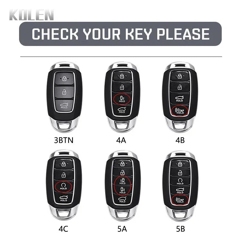 Car Key Cover Compatible with Hyundai i30 ix25 Elantra Kona Solaris Azera Grandeur IG TM Accent Santa Fe – Carbon Fiber Style