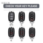 Car Key Cover Compatible with Hyundai i30 ix25 Elantra Kona Solaris Azera Grandeur IG TM Accent Santa Fe – Carbon Fiber Style