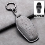 Leather Remote Key Fob Cover Compatible with BYD Atto 3, Han EV, Dolphin – 4 Buttons
