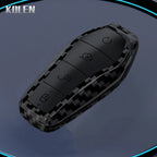 Car Key Cover Compatible with BYD Qin Plusdmi Atto 3 Han EV Dolphin – 4 Buttons – Carbon Fiber Style
