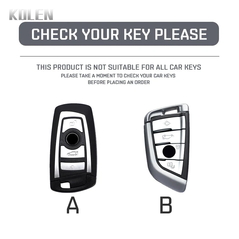 Car Key Cover Compatible with BMW 1 2 3 4 5 6 7 Series X1 X3 X4 X5 X6 X7 F10 F20 F30 G20 G30 G01 F15 F16 G02 G05 F34 – Carbon Fiber Style