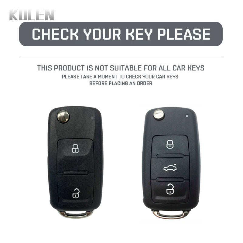Car Key Cover Compatible with Volkswagen (VW) Polo Tiguan Passat B5 B6 B7 Golf 4 5 6 MK6 Jetta Lavida – Carbon Fiber Style