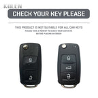Car Key Cover Compatible with Volkswagen (VW) Polo Tiguan Passat B5 B6 B7 Golf 4 5 6 MK6 Jetta Lavida – Carbon Fiber Style