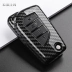 Car Key Cover Compatible with Toyota Camry RAV4 Fortuner Hilux Auris Corolla Avensis Verso Yaris Aygo; Scion tC – Carbon Fiber Style